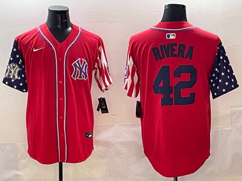 Men New York Yankees #42 Rivera Red a generation of national flags Jointly Name 2025 Nike MLB Jersey style 6->new york yankees->MLB Jersey